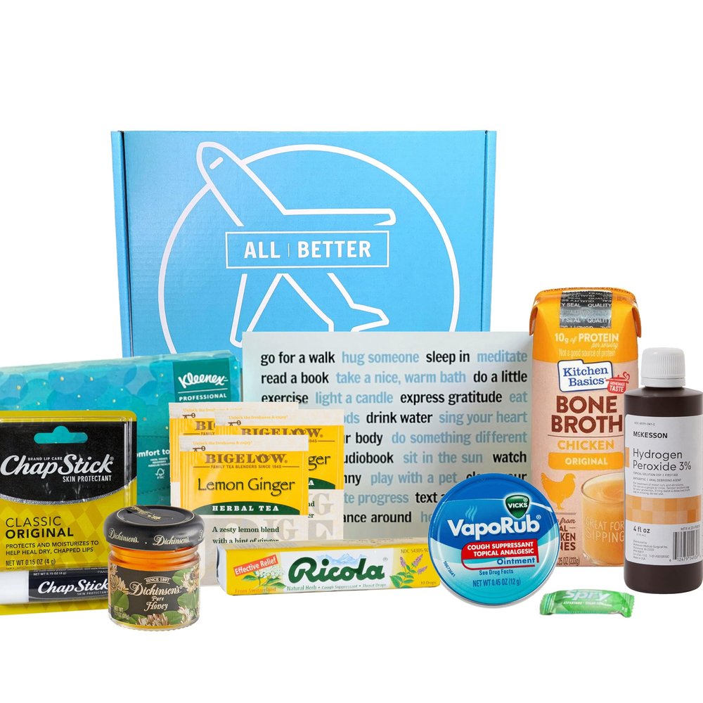 All | Better Care Package for Cold and Cough Cold, Cough, Coughing, Strep Throat, Box No. 03-C (Medium)