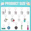 LBSXQGS 56Pcs Tooth Shape Keychain, Dental Assistant Gifts Tooth Keychain Dental, Dental Gift for Dental Students Office Staffs Dental Assistants 14 Styles view 2