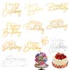 10 PACK Happy Birthday Cake Toppers, Side Mirror Acrylic Cake Toppers, Gold Acrylic Birthday Cupcake Toppers, DIY Cake Decor Cake Tools Birthday Party Supplies view 1