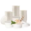 Belinlen 50 SET 5 OZ Disposable White Ice Cream Cups with Lids Medium Hot and Cold To Go Cups Paper Cup Takeout Food Container view 1