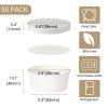 Belinlen 50 SET 5 OZ Disposable White Ice Cream Cups with Lids Medium Hot and Cold To Go Cups Paper Cup Takeout Food Container view 2