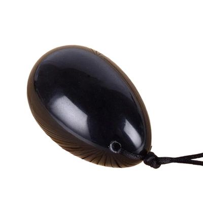 KAKAYE Drill 30 * 20 MM Yoni Egg Natural Stone Healing Jade Crystal Egg Mineral Ball Kegel Massage P(Obsidian 30x20mm)