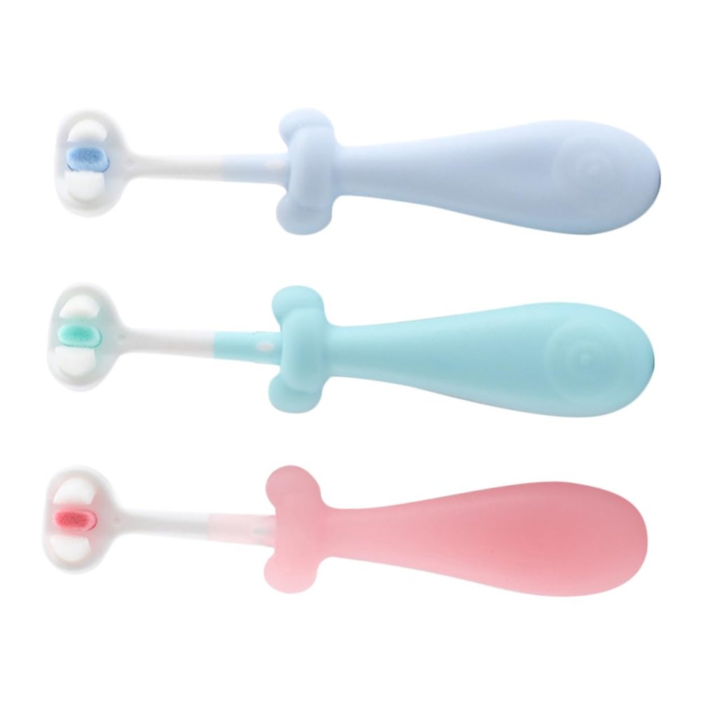 HAPINARY 3pcs Manual Toothbrush Boys and Girls Toothbrush Boy Girl Soft Bristles Decorative Design