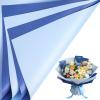 LeZakaa 20 Sheets Flower Wrapping Paper - Waterproof Reversible Floral Bouquet Paper - Sky Blue and Navy Blue Design for Father's Day, Graduation, Party, Holiday view 1