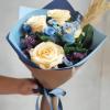 LeZakaa 20 Sheets Flower Wrapping Paper - Waterproof Reversible Floral Bouquet Paper - Sky Blue and Navy Blue Design for Father's Day, Graduation, Party, Holiday view 4