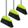 3 Packs Indoor Brooms for Sweeping Hardwood Floor Green Angle Broom with 55 Long Handle for Kitchenette Floor Cleaning view 1