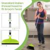 3 Packs Indoor Brooms for Sweeping Hardwood Floor Green Angle Broom with 55 Long Handle for Kitchenette Floor Cleaning view 2