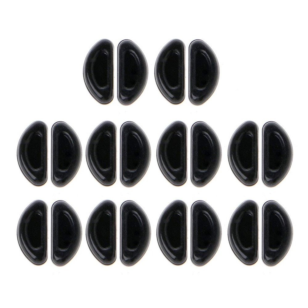 Bydezcon 10 Pairs Soft Silicone Nose Pads Self Adhesive Eyeglass Nose Pads Anti-Slip Glasses Nose Pads Eyeglasses Nosepads Eyeglass Nose Pads Black
