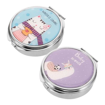 FRCOLOR Daily Pill Box Set 2pcs Mini Pill Organizer Travel-Friendly Compact Jewelry Medicine Holder Storage