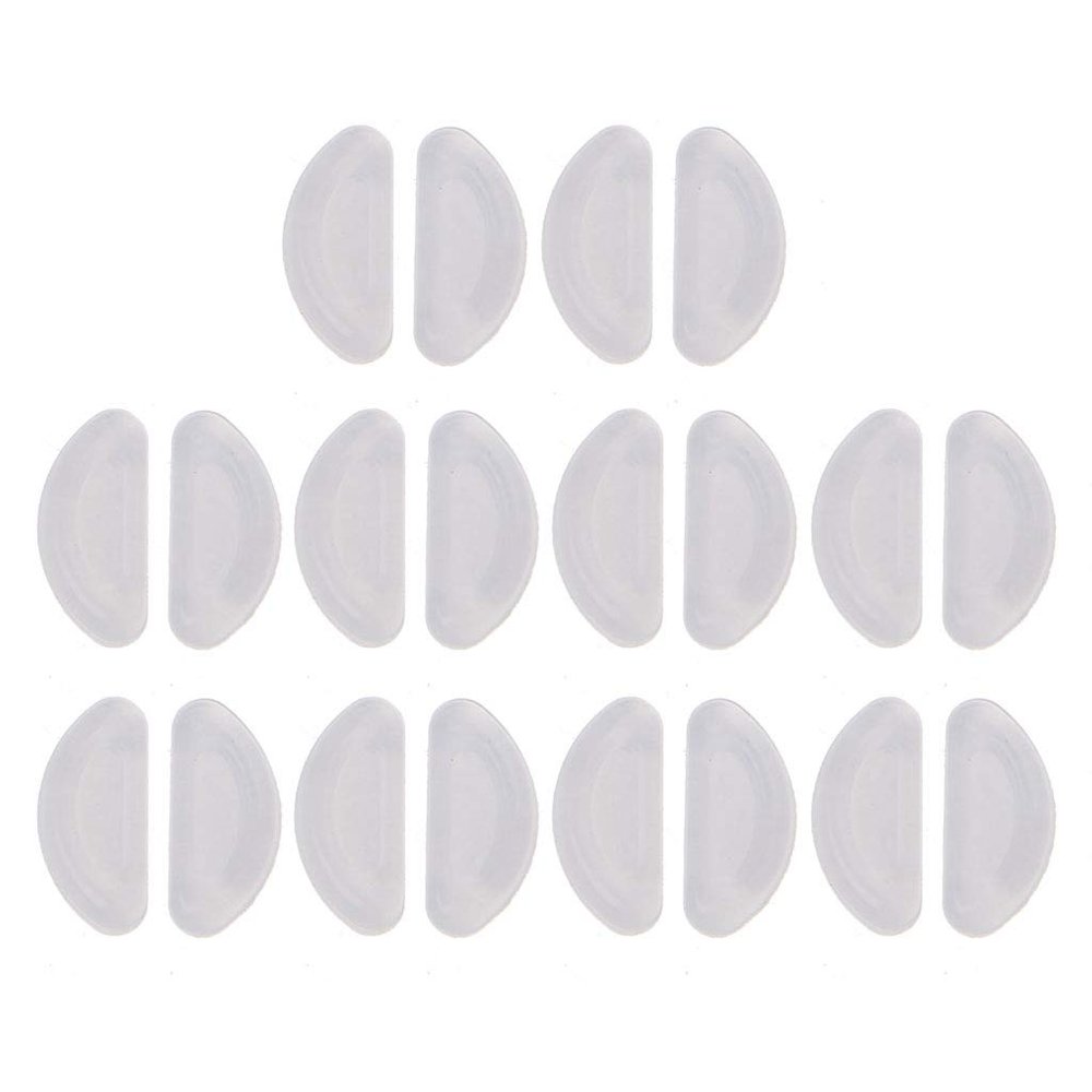 Bydezcon 10 Pairs Soft Silicone Nose Pads Self Adhesive Eyeglass Nose Pads Anti-Slip Glasses Nose Pads Eyeglasses Nosepads Eyeglass Nose Pads Black, Clear