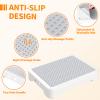 Ronlap One Step Stools for Adults, Portable Safety Step Platform for Seniors Small Plastic Bedside Step Stool Mobility Wide Step Stools Elderly Assistance for Shower Bed Car Stair Outdoor, White-Gray view 3