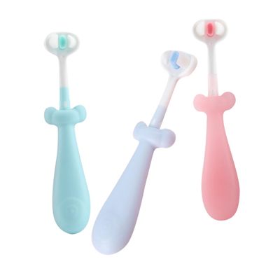 IWOWHERO 3pcs Boy Girl Toothbrush Boys and Girls Toothbrushes Soft Bristles Non-Slip Handle