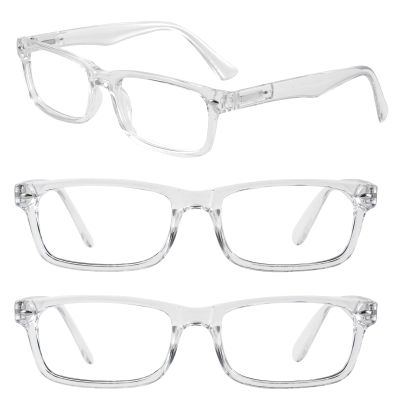 WEMOOTANTS 3 Packs Reading Glasses 4.0 for Men Rectangular Clear Readers 1.0 1.25 1.5 1.75 2.0 2.25 2.5 2.75 3.0 3.5 4.0