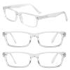 WEMOOTANTS 3 Packs Reading Glasses 4.0 for Men Rectangular Clear Readers 1.0 1.25 1.5 1.75 2.0 2.25 2.5 2.75 3.0 3.5 4.0 view 1