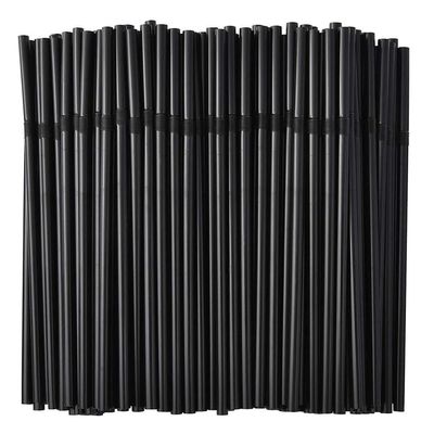 200 Pcs Black Plastic Drinking Straws Long Bendy Straws Disposable Flexible Drinking Straws Party Decorations Straws For Juice Cocktails