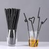 200 Pcs Black Plastic Drinking Straws Long Bendy Straws Disposable Flexible Drinking Straws Party Decorations Straws For Juice Cocktails view 4