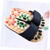 FOMIYES Foot Relax Sandals Natural Jade Massage Cobblestone Slippers for Sore Black Comfortable Pu Material for Health Care and Improvement view 3