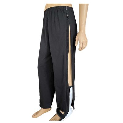 DURASIKO Two-Way Side Zipper Bedridden Patient Clothing,Patient Pants,Tear Away Pants,Soft Cotton Material,Hospital for Home Care/Post Surgery/Dialysis/Elderly/Fracture/Disability/Rehab Black
