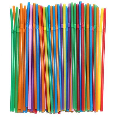 200 Pcs Flexible Drinking Straws Colorful Plastic Straws Disposable Extra Long Bendy Straws Party Decorations Straws For Juice Cocktails