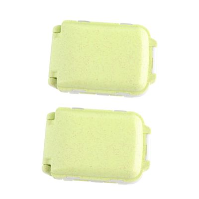 KOMBIUDA 2pcs Portable Straw Pill Box Classification Case Pp Natural Fiber Medicine Organizer for Elders