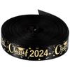 2024 Graduation Ribbons Packing Black Gold Ribbon for Wrapping Bouquet Decoration Congratulations view 1