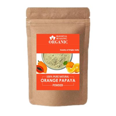 Blessfull Healing Luxury 100% Pure Natural Orange Papaya Powder | 100 Gram / 3.52 oz