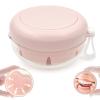 THSTOIC Denture Case & Cup, Travel Retainer Case with Mirror, No-Leak False Teeth Cleaning Container: Full & Partial Dentures Soaking, Denture Bath Holder for Mouth Guards, Braces, Aligners (Pink) view 1