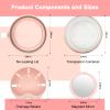 THSTOIC Denture Case & Cup, Travel Retainer Case with Mirror, No-Leak False Teeth Cleaning Container: Full & Partial Dentures Soaking, Denture Bath Holder for Mouth Guards, Braces, Aligners (Pink) view 2