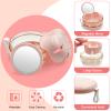 THSTOIC Denture Case & Cup, Travel Retainer Case with Mirror, No-Leak False Teeth Cleaning Container: Full & Partial Dentures Soaking, Denture Bath Holder for Mouth Guards, Braces, Aligners (Pink) view 3