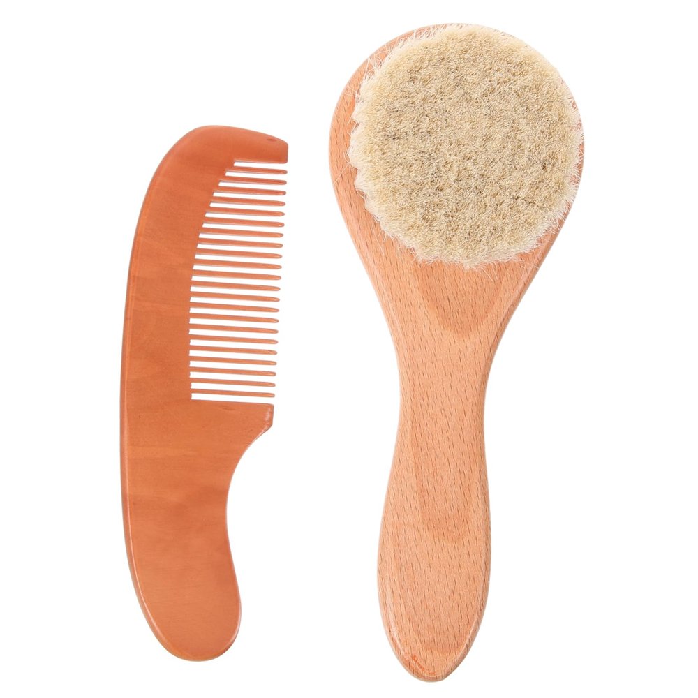 TOYANDONA 1set Multi-use Wool Brush and Comb Hair Care Gentle Brush and Comb Kit for Newborns Lightweight and Portable Reduces Cradle Cap Set