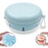 THSTOIC Denture Case & Cup, Travel Retainer Case with Mirror, No-Leak False Teeth Cleaning Container: Full & Partial Dentures Soaking, Denture Bath Holder for Mouth Guards, Braces, Aligners (Blue) view 1