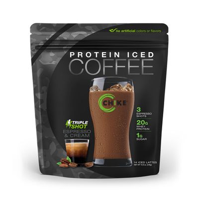 CHIKE Triple Shot Espresso & Cream Protein Iced Coffee, 20 G Protein, 3 Shots Espresso, 1 G Sugar, Keto Friendly and Gluten Free, 14 Servings (15.8 Ounce)