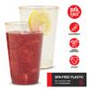 14oz Gold Glitter Plastic Cups (100 Pack), Elegant Party Cups for Birthday Parties, Weddings, and Holidays, Fancy Disposable Cocktail Glasses, Clear and Gold Cups, Bulk Wine and Mimosa Cups view 3