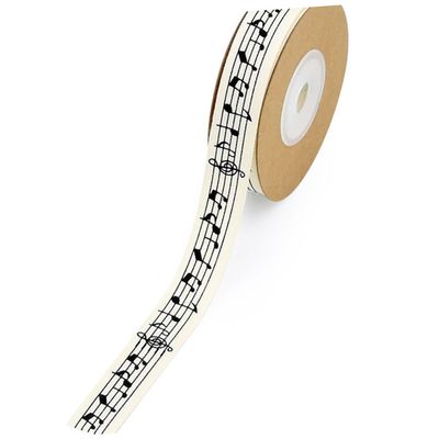 1 Roll Packaging Band for Party Music Note Ribbon Chiffon Ribbon Velvet Satin s Wrinkle Wired Decorations for Bouquet Musical Cotton