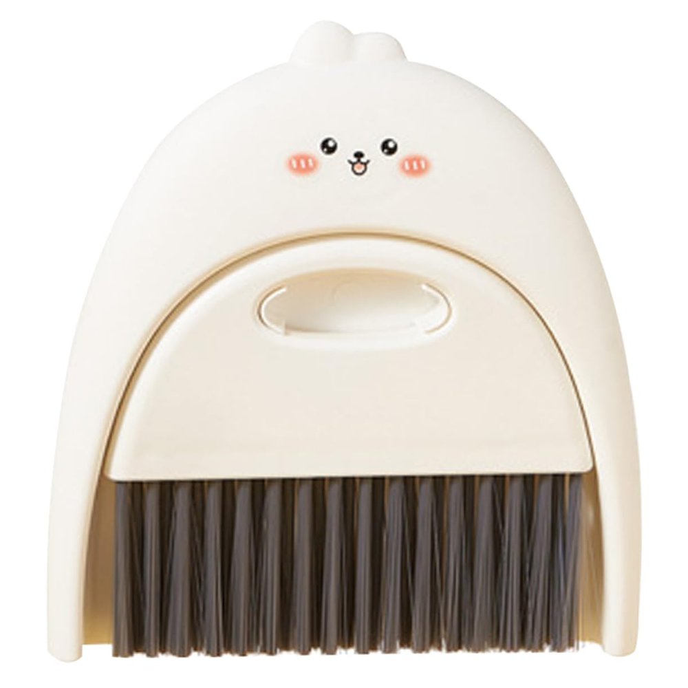 Levemolo 1set Broom and Dustpan Small Cleaning Kit for Desktop Keyboard Cartoon Design Lightweight Dustpan Brush for Dirt Pet Hair Removal for Boys and Girls Daily Use