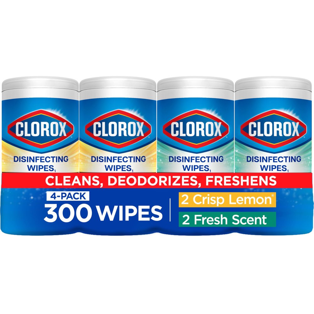Clorox Disinfecting Cleaning Wipes Variety Pack, 75 Count Each, Pack of 4 (Package May Vary)