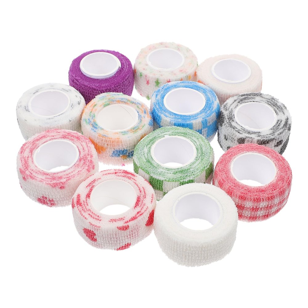 12pcs Finger Non Wrist Waterproof Thumb Cool Sleeves Tie Tip Hydro Ace Grip Fingers Carpal Glue Tape Bands for Exercise Wrappers for Finger Wraps
