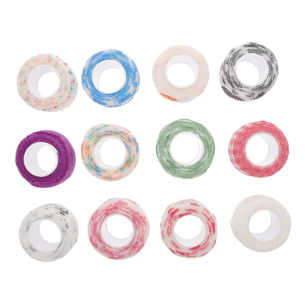 12pcs Self-Adhesive Sports for Finger Cohesive Wrap Tapes Comfortable Versatile Use for Fingers Ankles Wrists