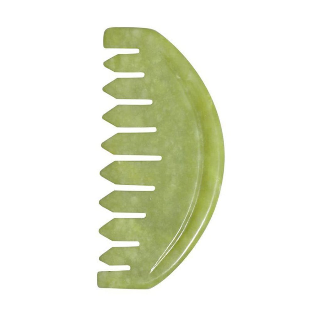 HAPINARY Natural Jade Massage Comb for Head Care Anti-Static Durable Scraping Board for Blood Circulation Headache Relief Elegant Design Body Massager for Relaxation and Stress Relief