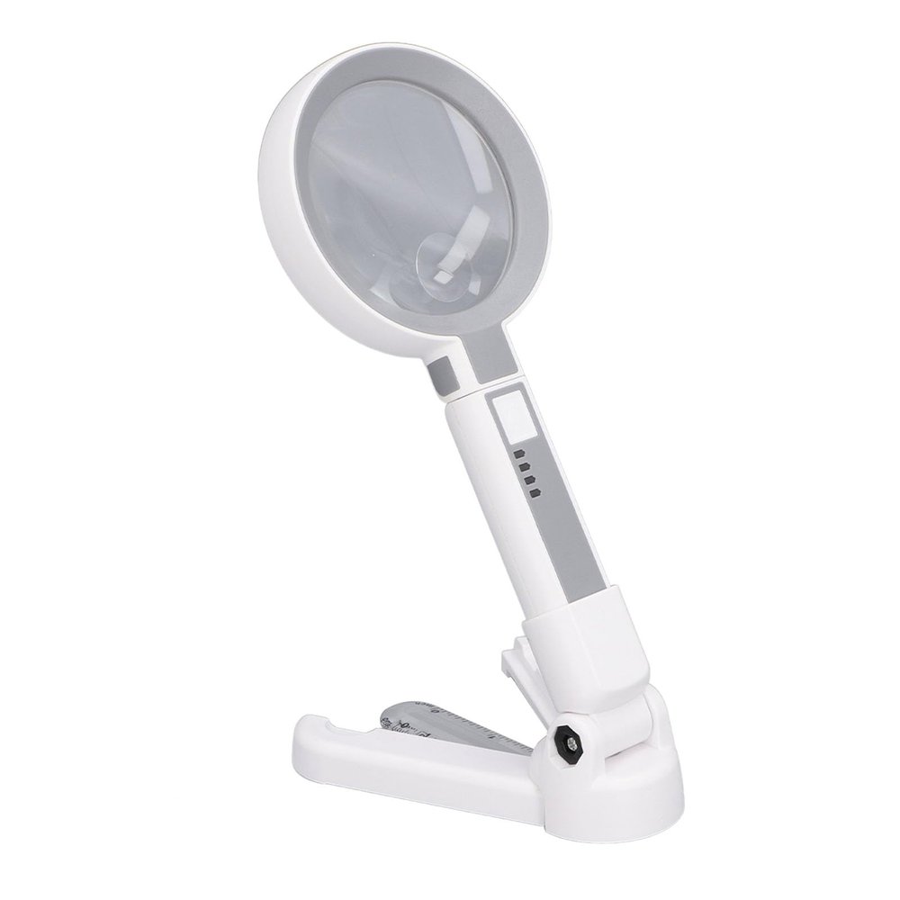 5X 11X Magnifying Glass with Light and Scale Stand, Foldable Handheld Magnifying Glass 18 LED Lights with 3 Brightness, USB Charging, for Close Work, Seniors Reading