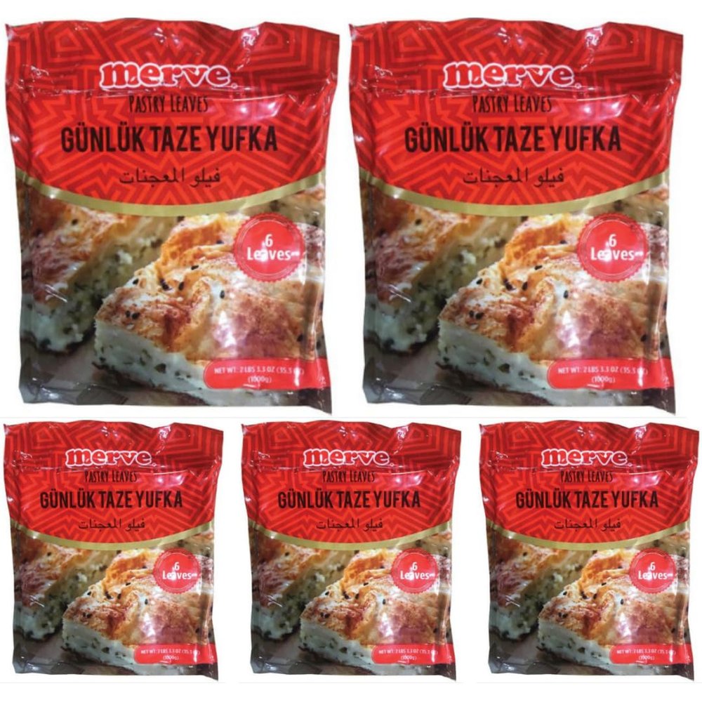Merve Daily Fresh Pastry Leaves phyllo dough pastry 1000 Gram x 5 Packs