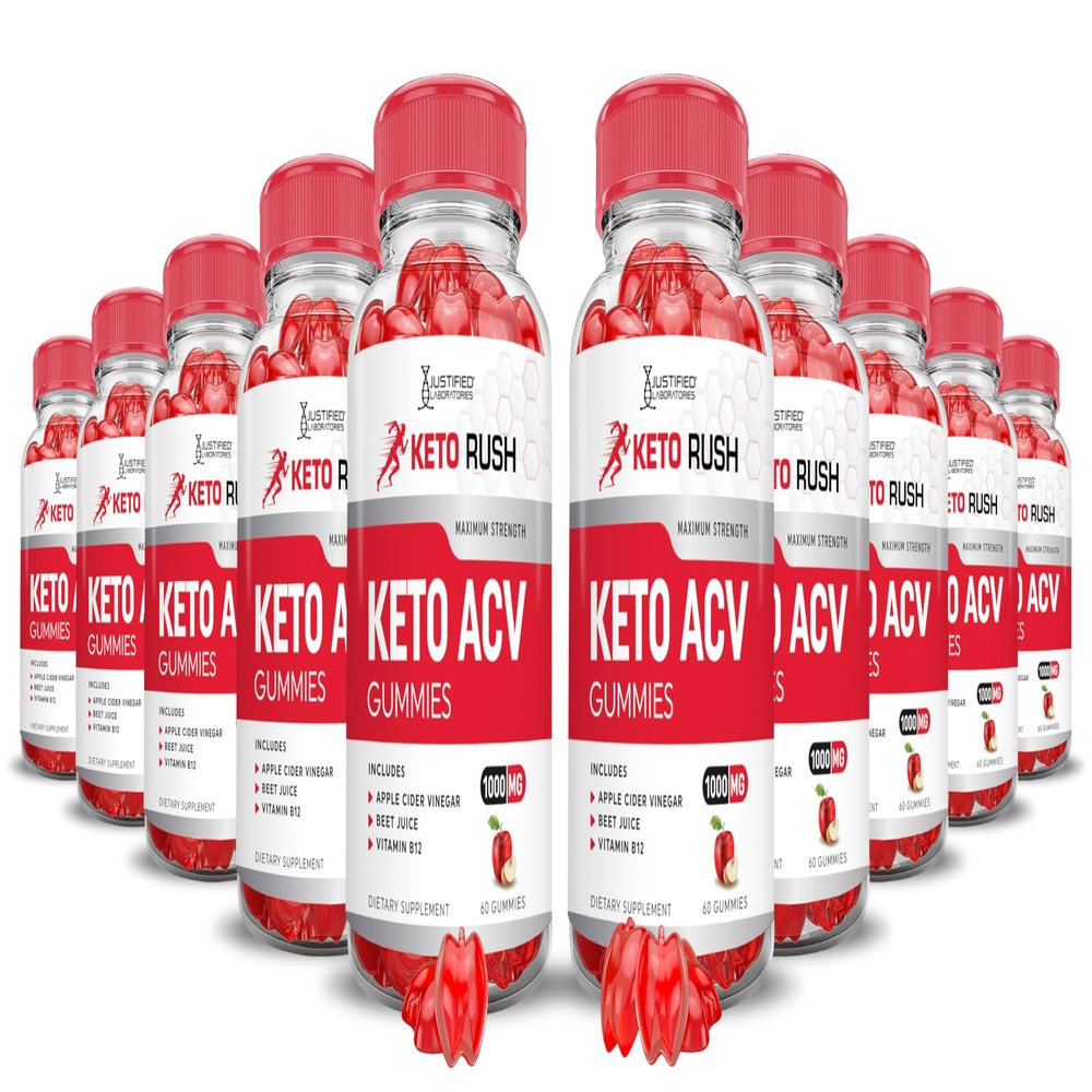 (10 Pack) Keto Rush Keto ACV Gummies Advanced Formula 1000MG Keto Rush Keto Gummies Apple Cider Vinegar Boost Formulated with Pomegranate Beet Juice Powder B12 Vegan Non GMO 600 Gummys