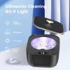 Ultrasonic Retainer Cleaner Machine,Ultrasonic Cleaner Machine for Rerainers,48khz Quickly Cleaning For Retainers,Aligners,Dentures,Mouth Guards,Aligners view 3