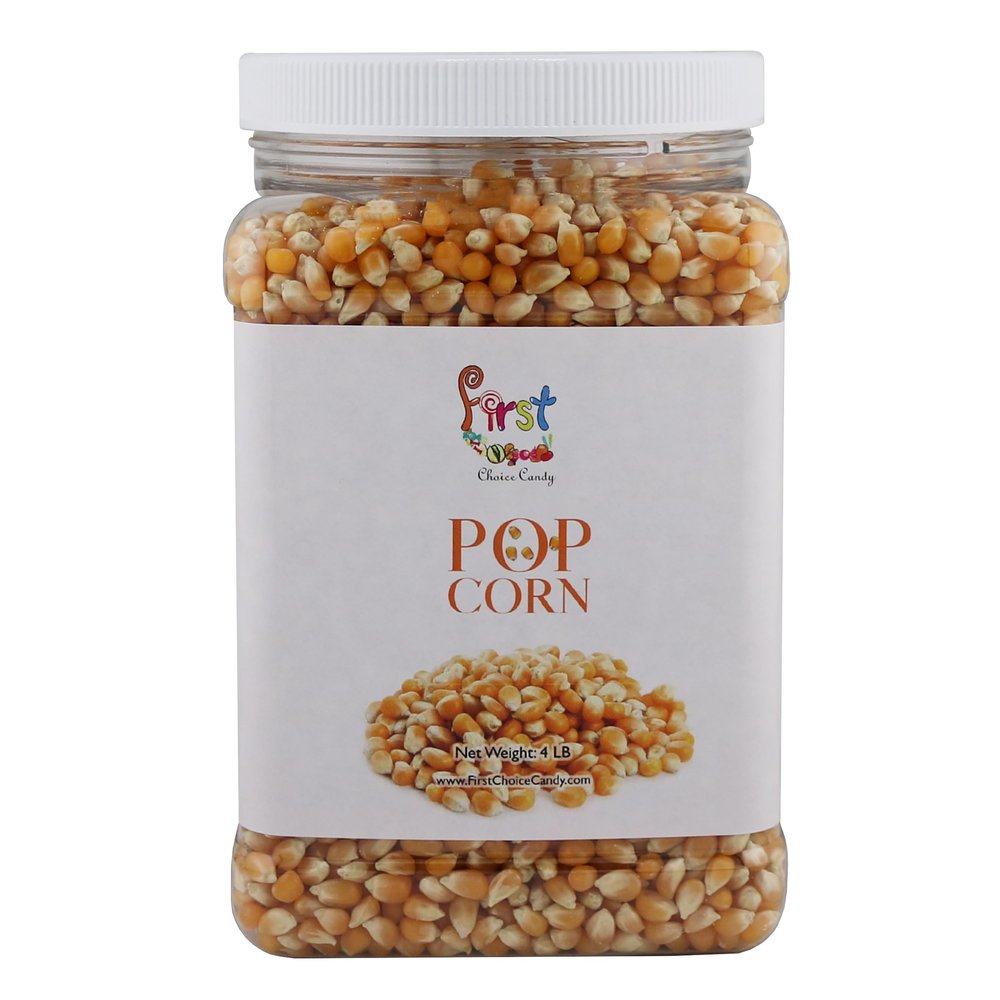 FirstChoiceCandy Original Gourmet Yellow Popcorn Kernels In Resealable Container (4 Pound)