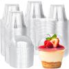 100 Pack 6 oz Plastic Cups with Dome Lids (No Hole),Crystal Clear PET Dessert Cups,Disposable Party Dessert Cups for Fruit,Parfait,Pudding,Yogurt,Ice Cream,Cold Drinks view 1
