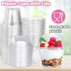 100 Pack 6 oz Plastic Cups with Dome Lids (No Hole),Crystal Clear PET Dessert Cups,Disposable Party Dessert Cups for Fruit,Parfait,Pudding,Yogurt,Ice Cream,Cold Drinks view 3