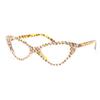 bullabulling Cat Eye Sparkling Rhinestone Reading Glasses for Women Crystal Eyewear Frames Female Trendy bling Diamond Reader (yellow, 2.0, x) view 2