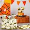 50 Pack Construction Party Favor Bags - Construction Theme Treat Bags, Truck Themed Cello Cellophane Gift Candy Goodie Bag with Gold Twist Ties for Kids Construction Birthday Party Supplies Favors view 2
