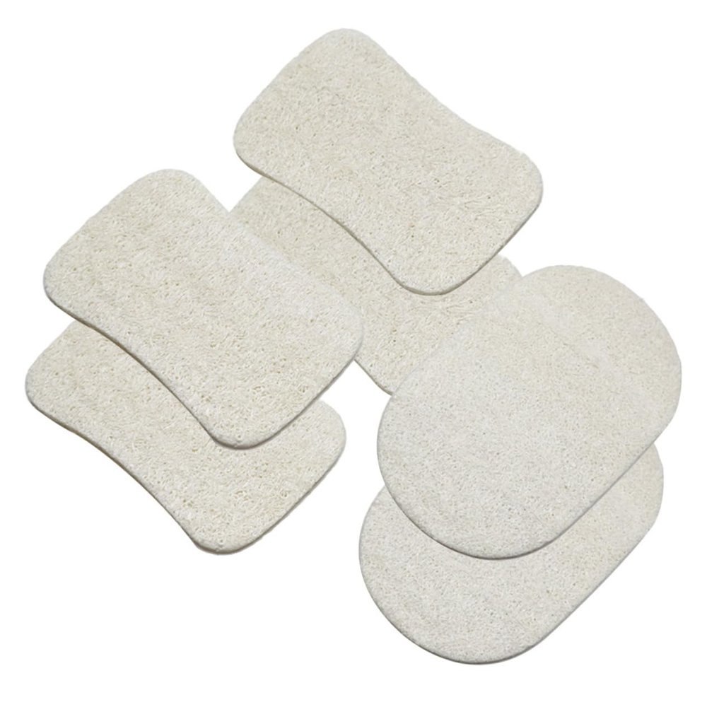BUTIFULSIC 6pcs Natural Loofah Dish Brush for Kitchen Cleaning Scouring Pad Oily Brush Non-Stick Pot Scrubber for Dishes and