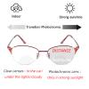 laureles/Photochromic Bifocal Reading Glasses Women's Sun Glasses Fashion Transition Metal Frame Presbyopia Female (Red, 0.00/+2.25 Magnification) view 2